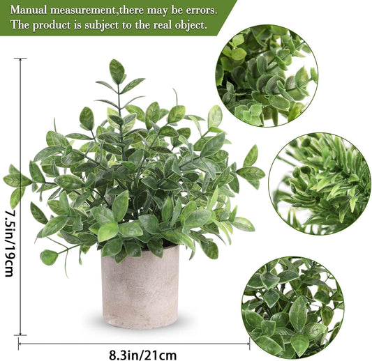 3 Pack Fake Plants Artificial Plants for Office Bathroom Decor | Sage green frosted eucalyptus, pet and child safe, maintenance-free, desk shelf kitchen bedroom coffee table farmhouse decor