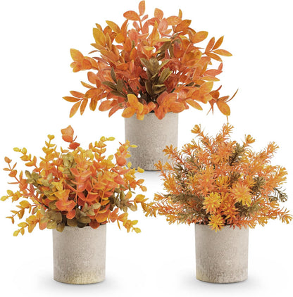 3 Pack Fake Plants Artificial Plants for Office Bathroom Decor | Sage green frosted eucalyptus, pet and child safe, maintenance-free, desk shelf kitchen bedroom coffee table farmhouse decor