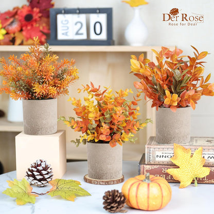 3 Pack Fake Plants Artificial Plants for Office Bathroom Decor | Sage green frosted eucalyptus, pet and child safe, maintenance-free, desk shelf kitchen bedroom coffee table farmhouse decor
