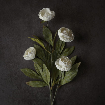 6 PCS 27"Artificial Peony Branches, Realistic Silk Peonies Stems(Cream) | Plump and Delicate, Fake Peony Bloom, Look Real Faux Flowers, for DIY Bouquet/Vase/Table Centerpieces/Farmhouse/Home Decor