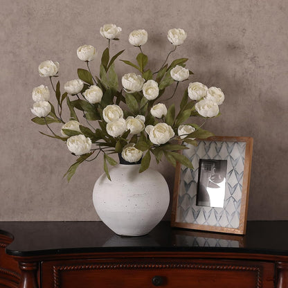 6 PCS 27"Artificial Peony Branches, Realistic Silk Peonies Stems(Cream) | Plump and Delicate, Fake Peony Bloom, Look Real Faux Flowers, for DIY Bouquet/Vase/Table Centerpieces/Farmhouse/Home Decor