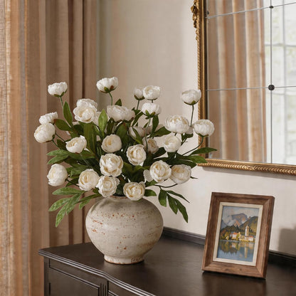 6 PCS 27"Artificial Peony Branches, Realistic Silk Peonies Stems(Cream) | Plump and Delicate, Fake Peony Bloom, Look Real Faux Flowers, for DIY Bouquet/Vase/Table Centerpieces/Farmhouse/Home Decor