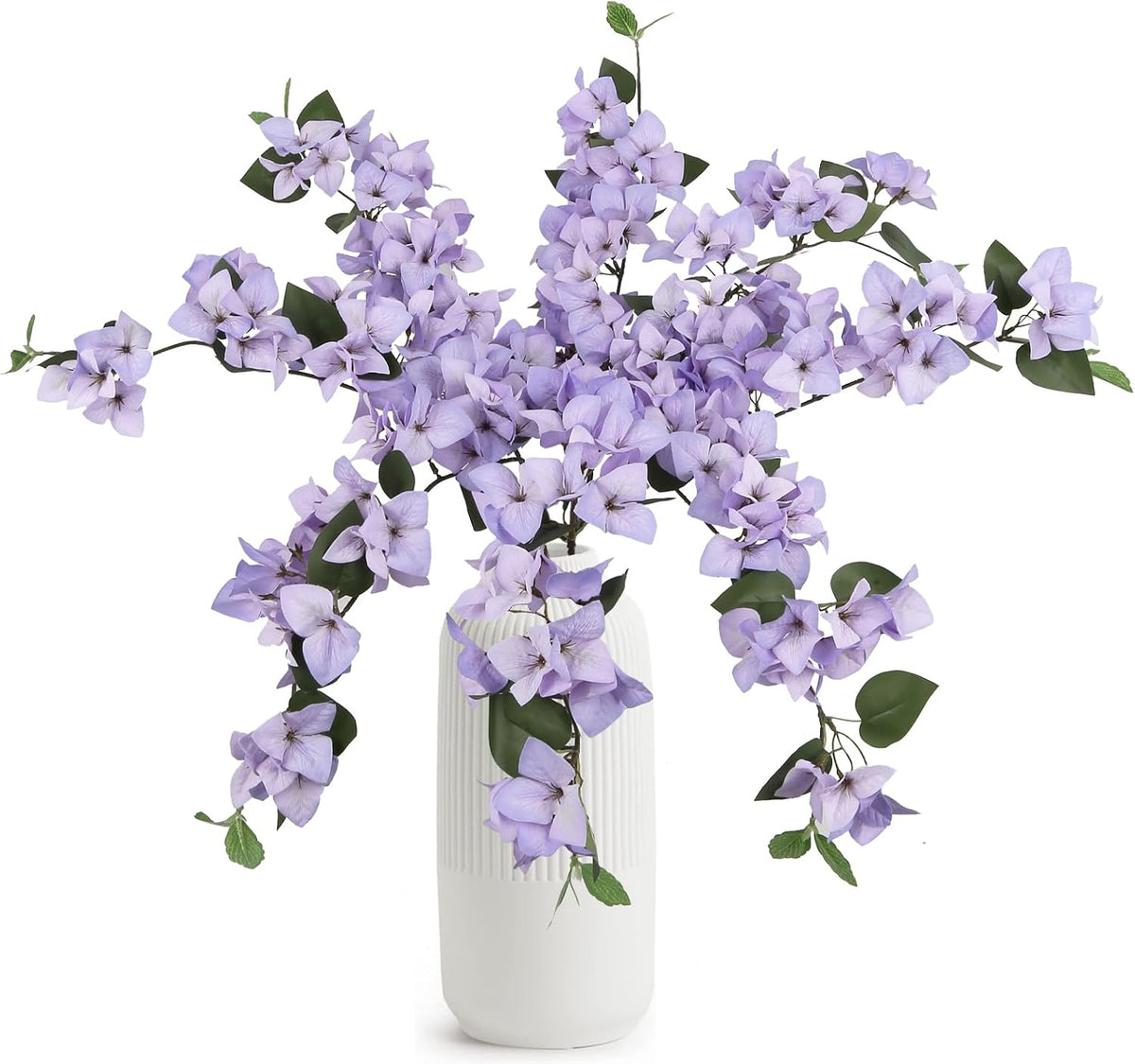Lilac Flowers Artificial Bougainvillea 8 PCS Realistic Faux Bougainvillea Light Purple Silk Flowers 29.9" Long Stem Flowers for Tall Vase Home Wedding Centerepieces Decor (Light Purple)