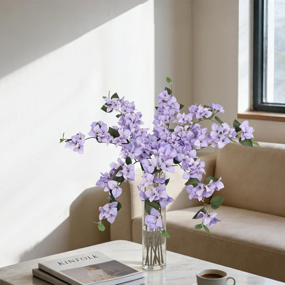 Lilac Flowers Artificial Bougainvillea 8 PCS Realistic Faux Bougainvillea Light Purple Silk Flowers 29.9" Long Stem Flowers for Tall Vase Home Wedding Centerepieces Decor (Light Purple)