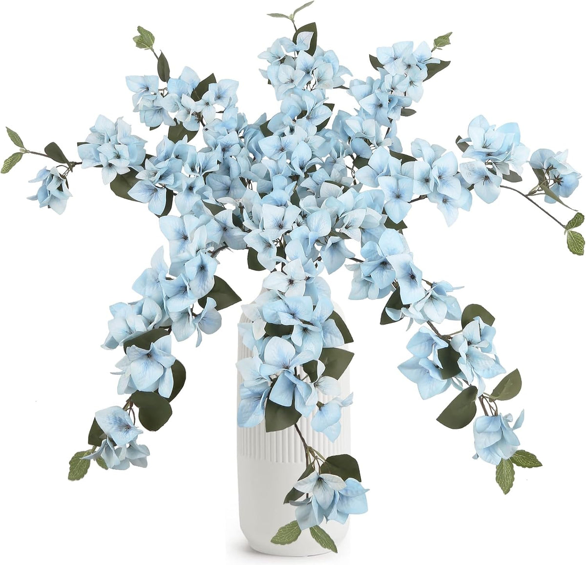 Lilac Flowers Artificial Bougainvillea 8 PCS Realistic Faux Bougainvillea Light Purple Silk Flowers 29.9" Long Stem Flowers for Tall Vase Home Wedding Centerepieces Decor (Light Purple)
