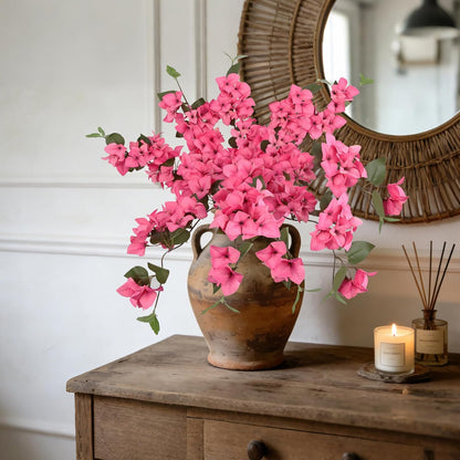 Lilac Flowers Artificial Bougainvillea 8 PCS Realistic Faux Bougainvillea Light Purple Silk Flowers 29.9" Long Stem Flowers for Tall Vase Home Wedding Centerepieces Decor (Light Purple)