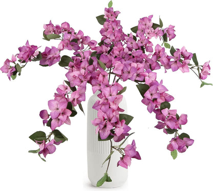 Lilac Flowers Artificial Bougainvillea 8 PCS Realistic Faux Bougainvillea Light Purple Silk Flowers 29.9" Long Stem Flowers for Tall Vase Home Wedding Centerepieces Decor (Light Purple)