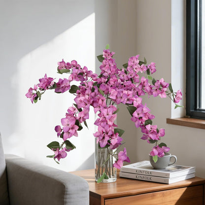 Lilac Flowers Artificial Bougainvillea 8 PCS Realistic Faux Bougainvillea Light Purple Silk Flowers 29.9" Long Stem Flowers for Tall Vase Home Wedding Centerepieces Decor (Light Purple)