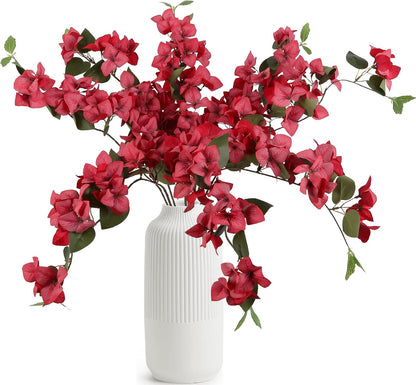 Lilac Flowers Artificial Bougainvillea 8 PCS Realistic Faux Bougainvillea Light Purple Silk Flowers 29.9" Long Stem Flowers for Tall Vase Home Wedding Centerepieces Decor (Light Purple)