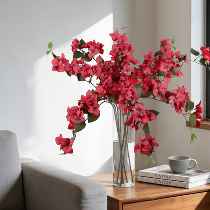 Lilac Flowers Artificial Bougainvillea 8 PCS Realistic Faux Bougainvillea Light Purple Silk Flowers 29.9" Long Stem Flowers for Tall Vase Home Wedding Centerepieces Decor (Light Purple)