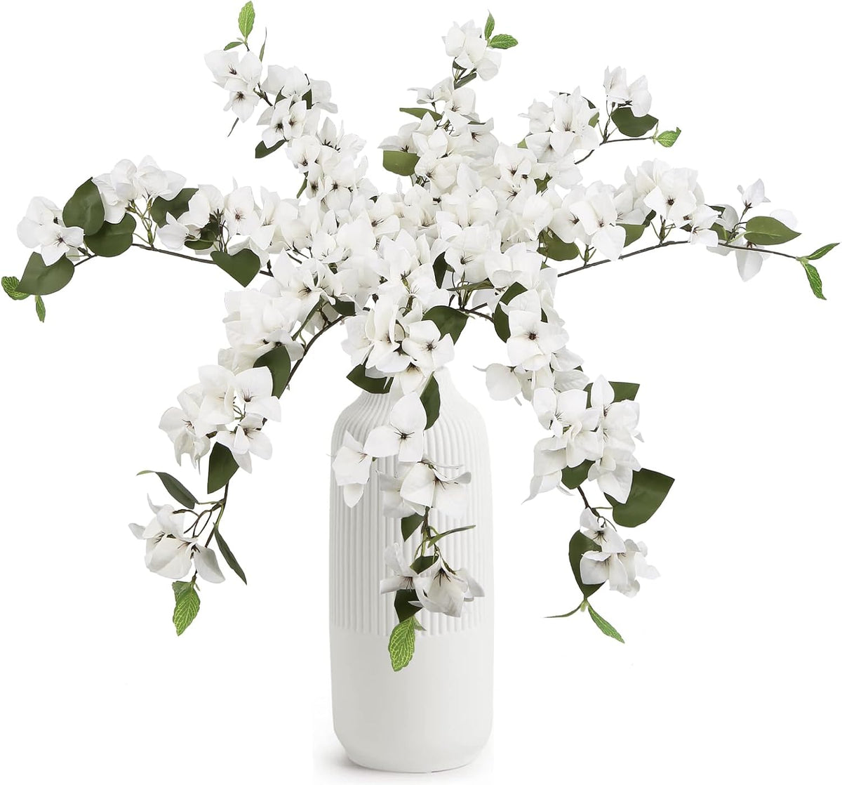 Lilac Flowers Artificial Bougainvillea 8 PCS Realistic Faux Bougainvillea Light Purple Silk Flowers 29.9" Long Stem Flowers for Tall Vase Home Wedding Centerepieces Decor (Light Purple)