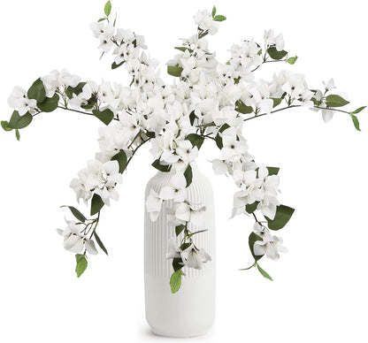 Lilac Flowers Artificial Bougainvillea 8 PCS Realistic Faux Bougainvillea Light Purple Silk Flowers 29.9" Long Stem Flowers for Tall Vase Home Wedding Centerepieces Decor (Light Purple)