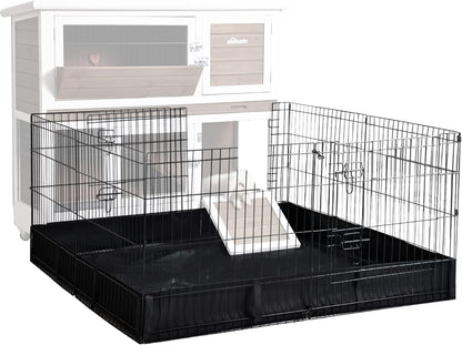 Pet Playpen Indoor & Outdoor Expandable Exercise Pen for Small Animals Rabbit cage with Waterproof Layer,Attach The Hutch Freely