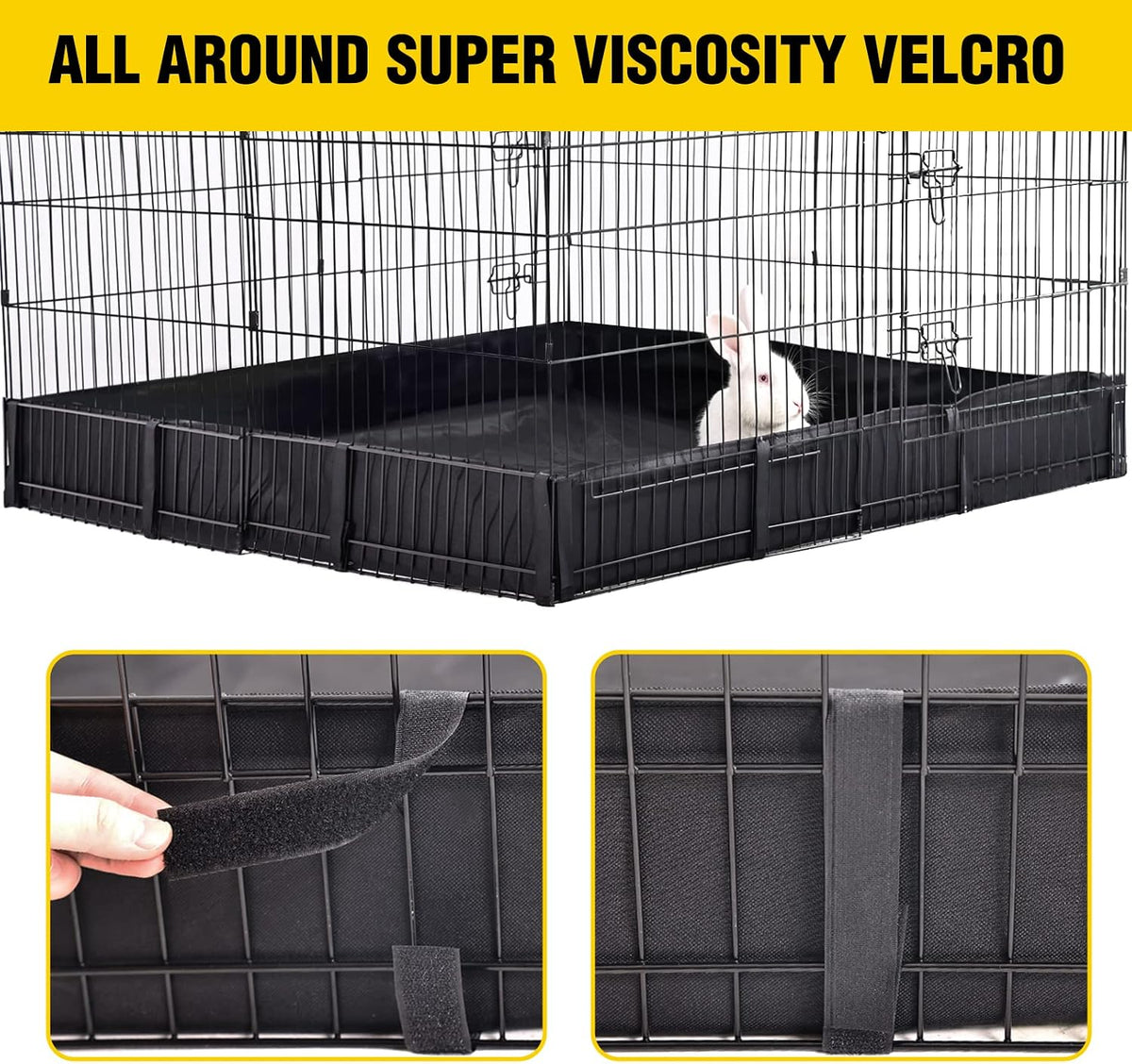 Pet Playpen Indoor & Outdoor Expandable Exercise Pen for Small Animals Rabbit cage with Waterproof Layer,Attach The Hutch Freely