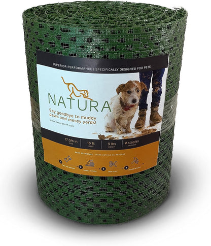 PowerRun 10376807 Outdoor Artificial Grass for Dogs, Turf Grass Patch Blends in with Natural Grass, Keeps Paws and Homes Clean, 1.5 ft. x 15 ft., Green
