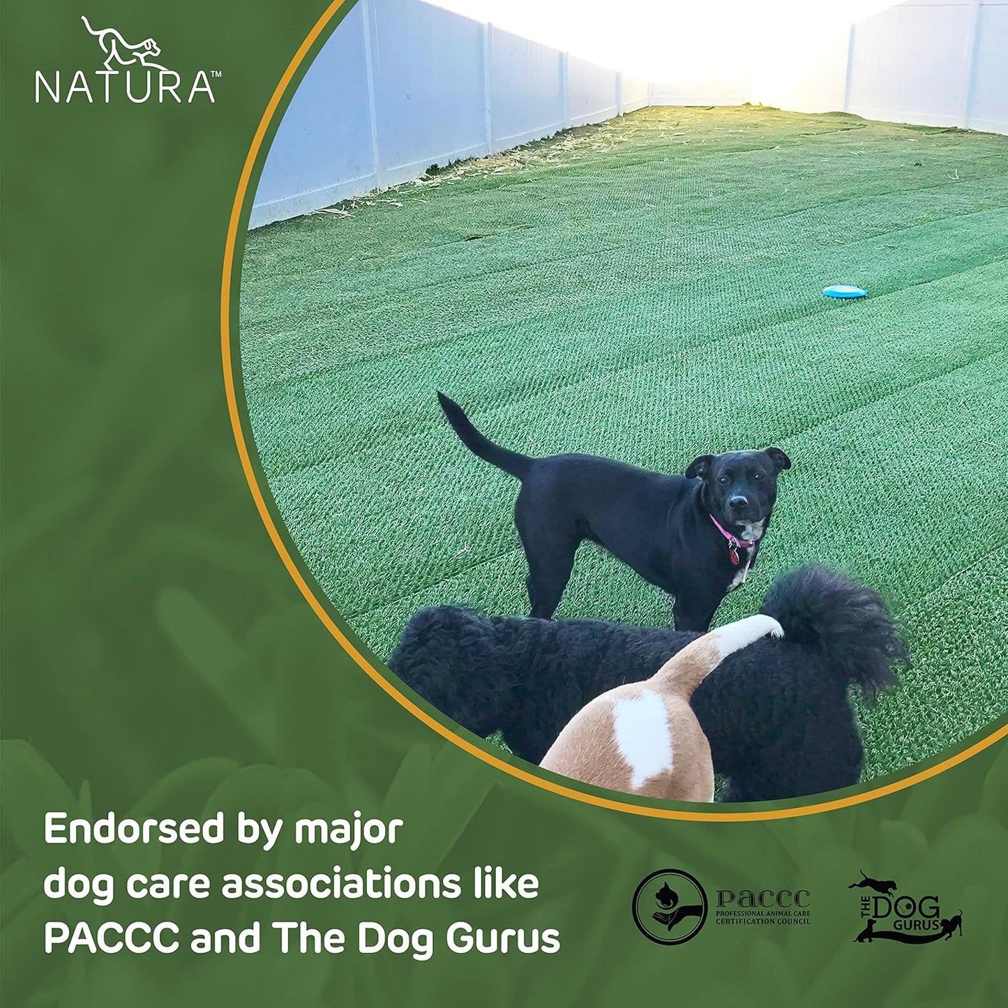 PowerRun 10376807 Outdoor Artificial Grass for Dogs, Turf Grass Patch Blends in with Natural Grass, Keeps Paws and Homes Clean, 1.5 ft. x 15 ft., Green