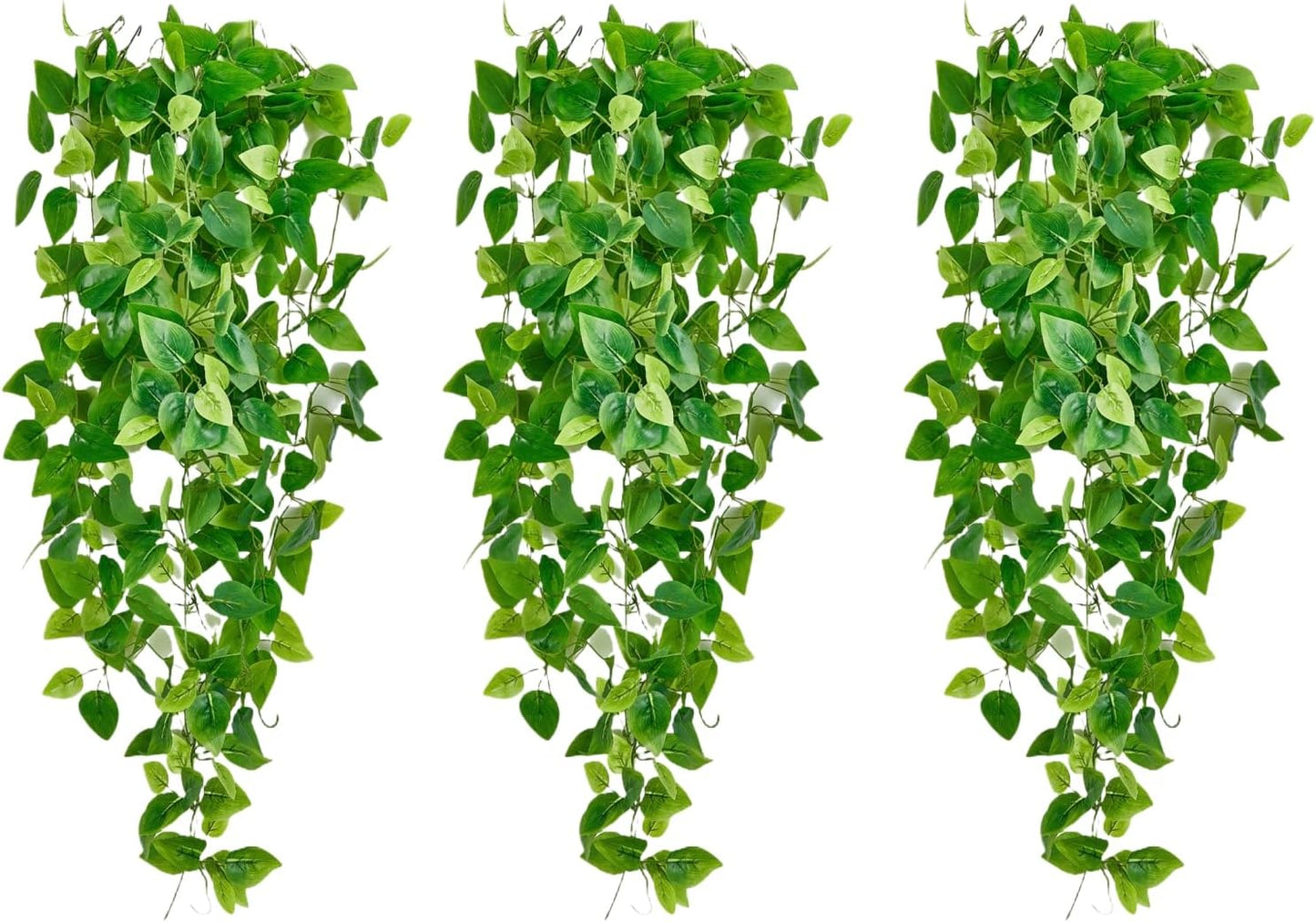 Fake Hanging Plants Vines(2pcs)for Room Decor, Artificial Ivy Greenery Garlands for Home Bedroom Living Aesthetic Kitchen Office Wall Patio Bookshelf,Indoor,Outdoor Farmhouse Decorations(No flowerpot)