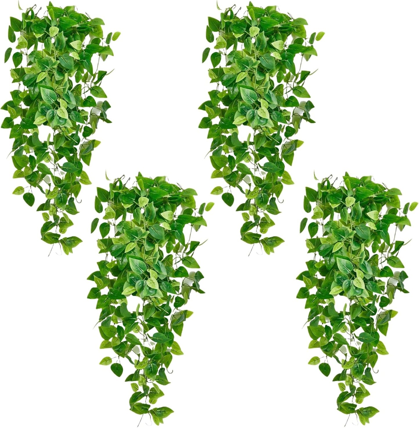 Fake Hanging Plants Vines(2pcs)for Room Decor, Artificial Ivy Greenery Garlands for Home Bedroom Living Aesthetic Kitchen Office Wall Patio Bookshelf,Indoor,Outdoor Farmhouse Decorations(No flowerpot)