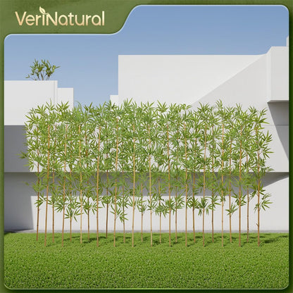 Artificial Bamboo Tree 6Ft Privacy Fence Screen - Real Bamboo Poles & UV-Resistant Faux Leaves for Indoor Outdoor, Fake Plants for Garden, Patio - Balcony Privacy Cover,Decorative Fencing 24Pcs