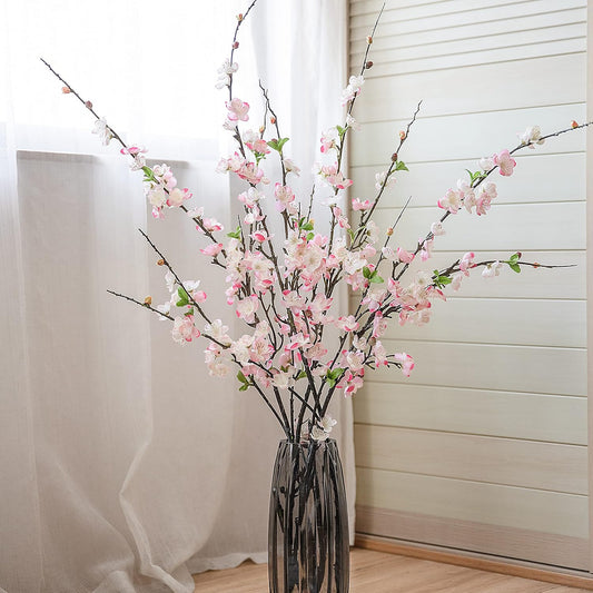 HyeFlora 3PCS Artificial Magnolia Flowers Stems for Spring Decoration, Faux Champagne Magnolia Branches with Buds, 34.5" Long Stems Floral Arrangement for Vase Pot Table Centerpiece Indoor Decor