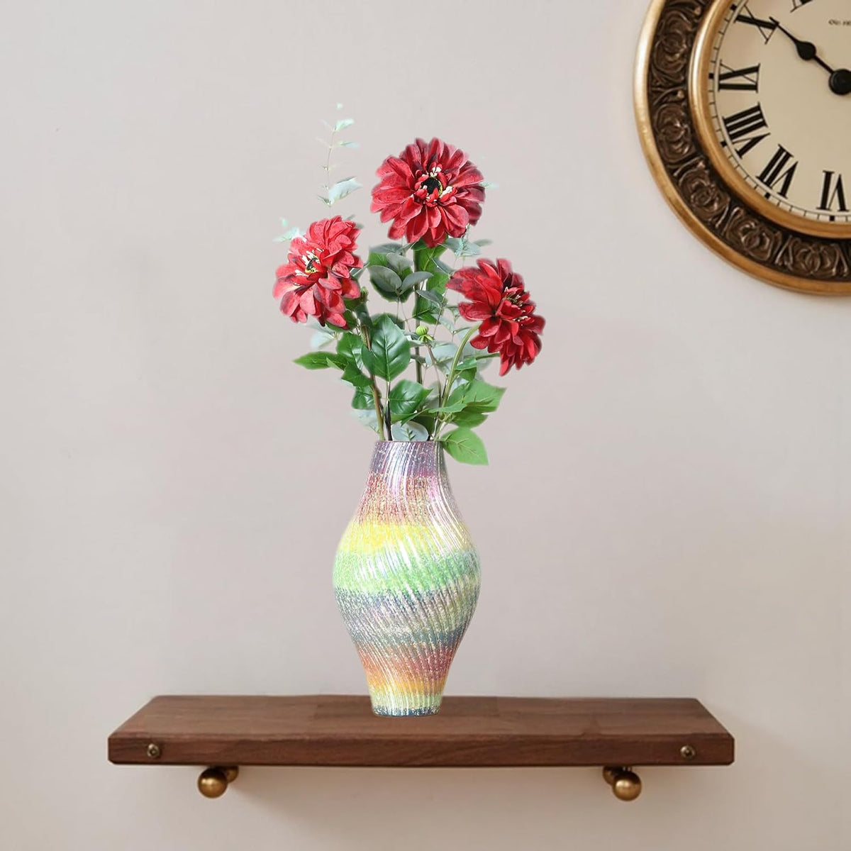 Silk Dahlia Artificial Flowers 24 Inch Long Stem - 5 Pack Fake Flowers for Wedding Bouquets,Home Decor,Fake Fall Flowers Decor,Table Arrangements-Faux Dahlia Floral (Pink1)