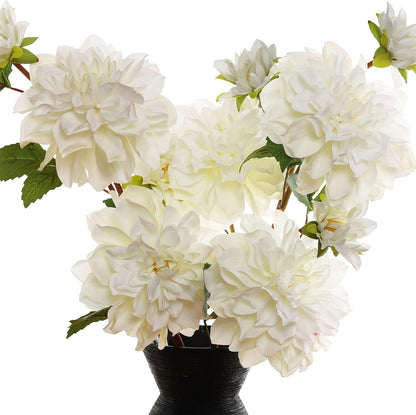 Silk Dahlia Artificial Flowers 24 Inch Long Stem - 5 Pack Fake Flowers for Wedding Bouquets,Home Decor,Fake Fall Flowers Decor,Table Arrangements-Faux Dahlia Floral (Pink1)