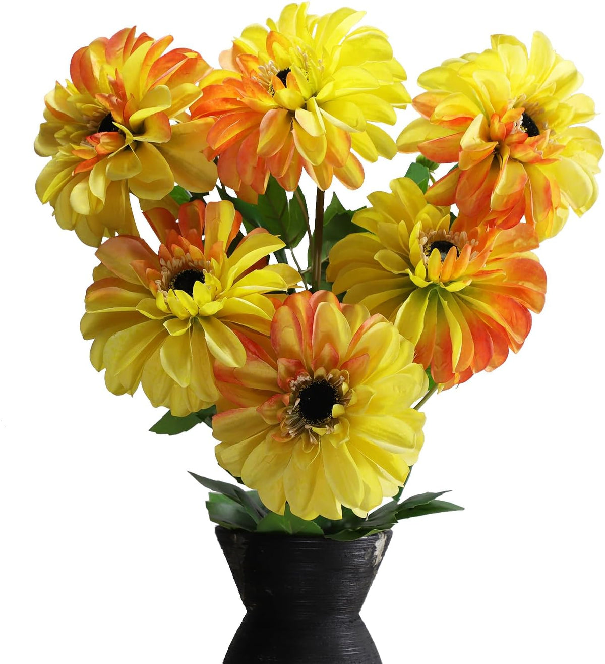 Silk Dahlia Artificial Flowers 24 Inch Long Stem - 5 Pack Fake Flowers for Wedding Bouquets,Home Decor,Fake Fall Flowers Decor,Table Arrangements-Faux Dahlia Floral (Pink1)