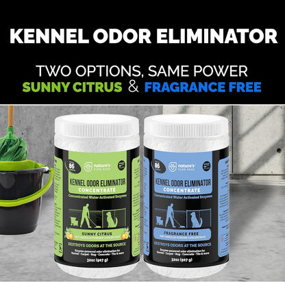 Enzyme Powder Concentrate, Sunny Citrus | Makes 86 Gallons, Professional Use for Kennel and Pet Odor Elimination, Removes Urine Poop from Carpets Floors