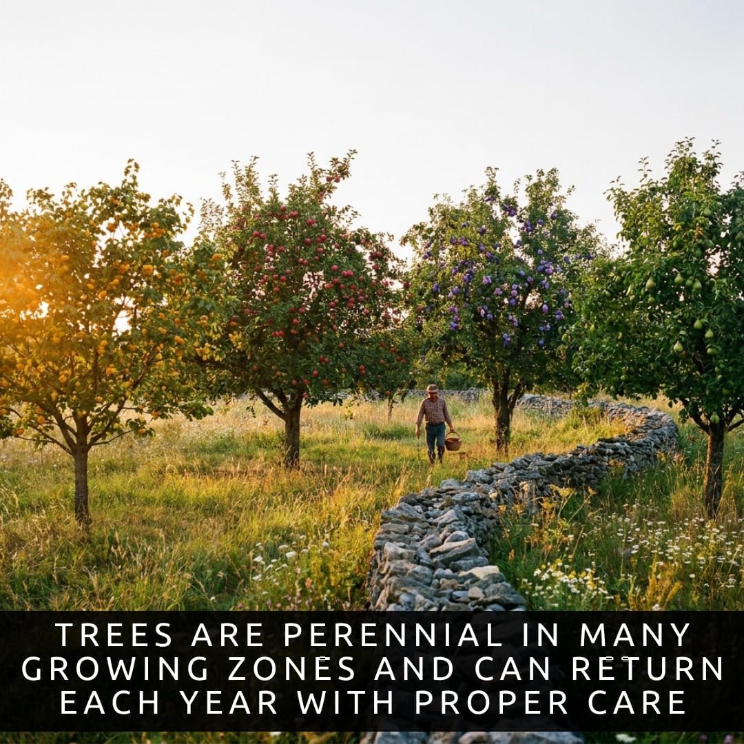 Fruit Orchard Bundle - 8 Live Bare Root Fruit Trees | Apricot, Apple, Plum & Pear Tree Bundle |2 of Each Variety | Dormant Fruit Tree Saplings for Backyard Orchards & Homesteads