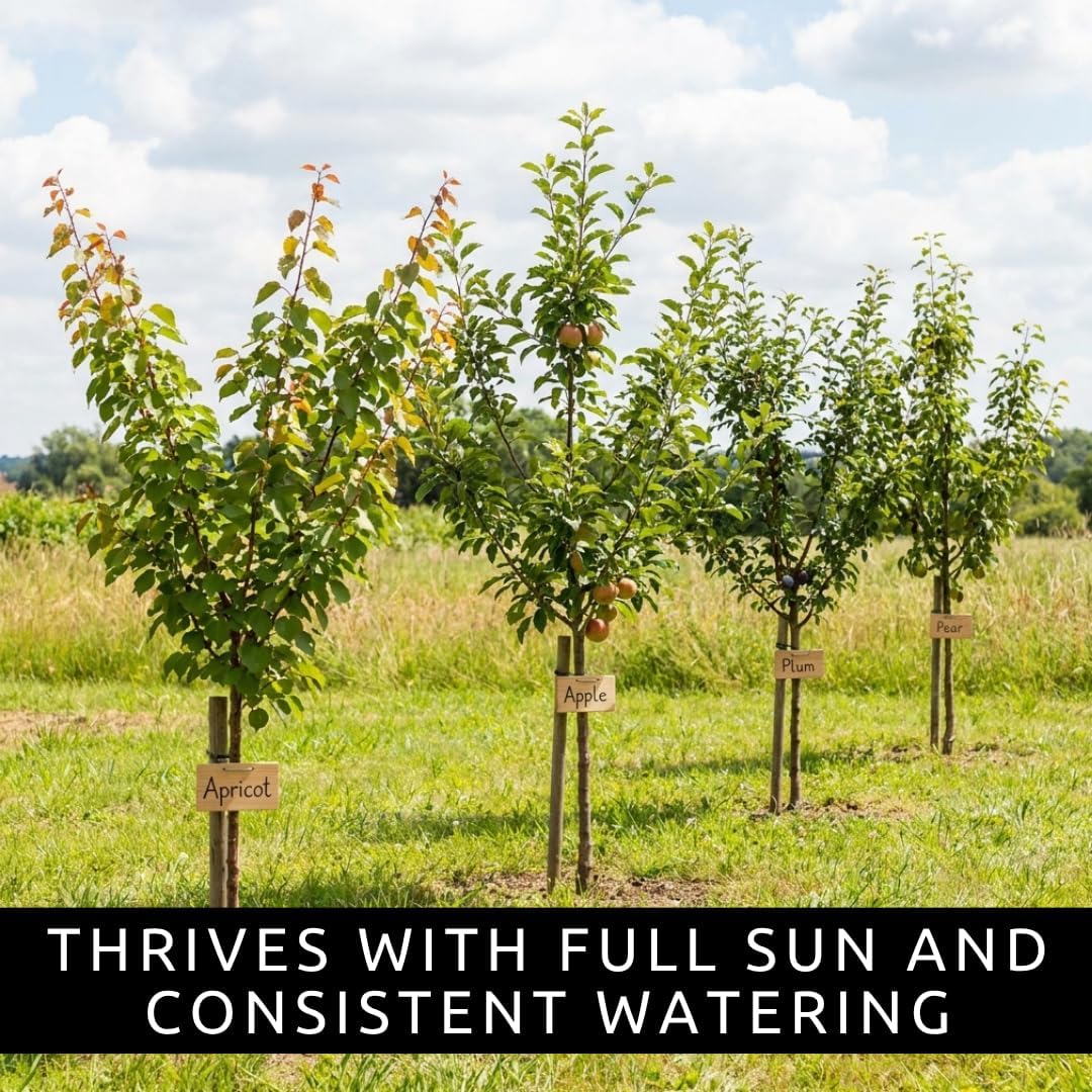 Fruit Orchard Bundle - 8 Live Bare Root Fruit Trees | Apricot, Apple, Plum & Pear Tree Bundle |2 of Each Variety | Dormant Fruit Tree Saplings for Backyard Orchards & Homesteads