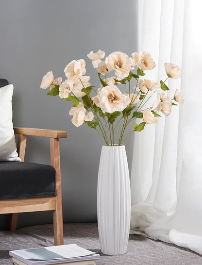 30 Heads 6 PCS Orange Poppy Flowers Artificial Flowers Silk Flowers 32 in Poppy Flowers for Wedding Home Party Table Centerpiece Arrangement Decoration (Orange)