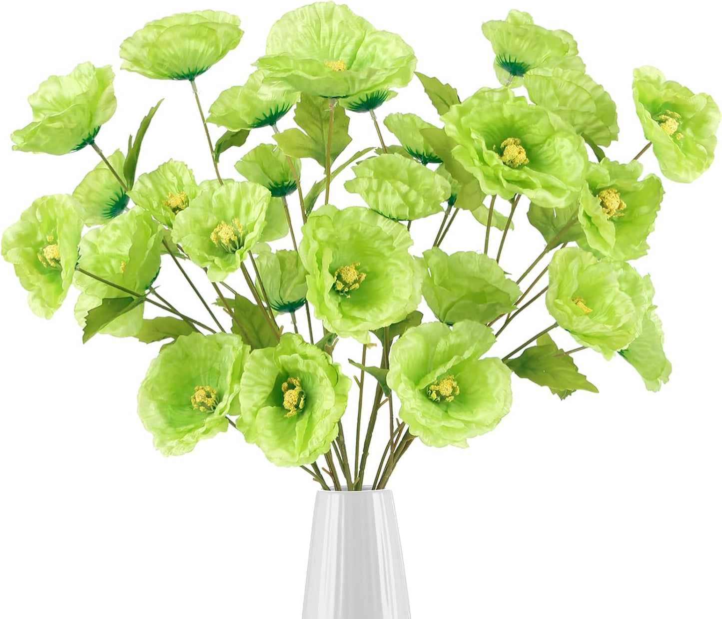 30 Heads 6 PCS Orange Poppy Flowers Artificial Flowers Silk Flowers 32 in Poppy Flowers for Wedding Home Party Table Centerpiece Arrangement Decoration (Orange)
