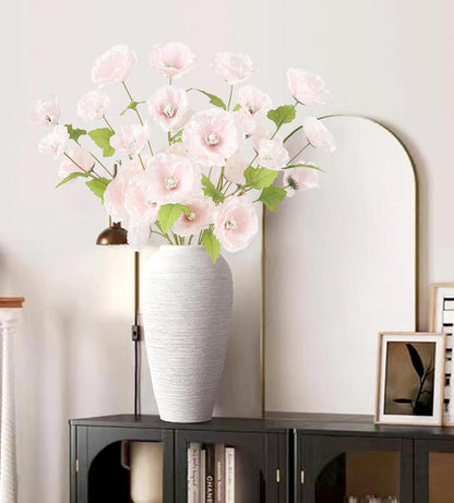 30 Heads 6 PCS Orange Poppy Flowers Artificial Flowers Silk Flowers 32 in Poppy Flowers for Wedding Home Party Table Centerpiece Arrangement Decoration (Orange)