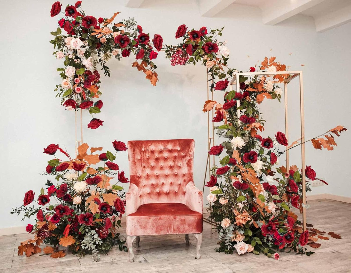 30 Heads 6 PCS Orange Poppy Flowers Artificial Flowers Silk Flowers 32 in Poppy Flowers for Wedding Home Party Table Centerpiece Arrangement Decoration (Orange)