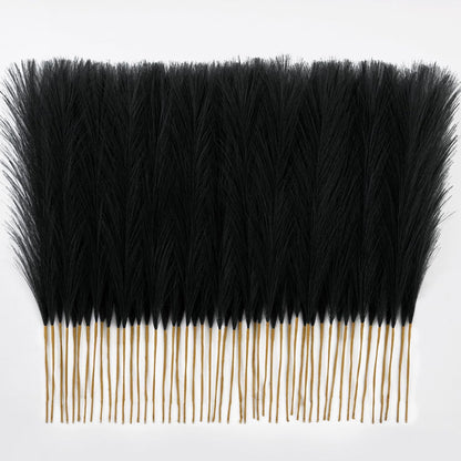 50PCS Brown&White Pampas Grass, 17in Fluffy Boho Feathers Decor