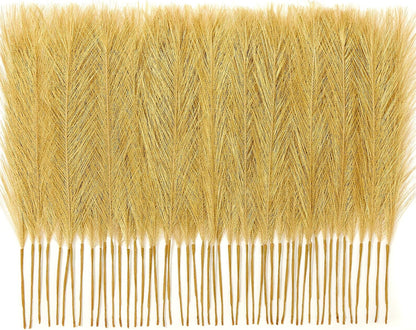 50PCS Brown&White Pampas Grass, 17in Fluffy Boho Feathers Decor