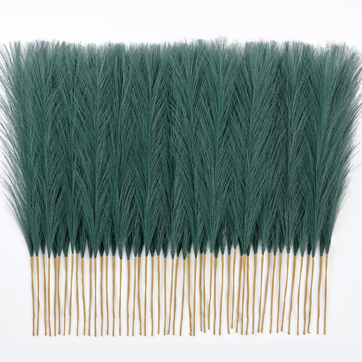 50PCS Brown&White Pampas Grass, 17in Fluffy Boho Feathers Decor