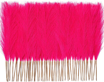 50PCS Brown&White Pampas Grass, 17in Fluffy Boho Feathers Decor