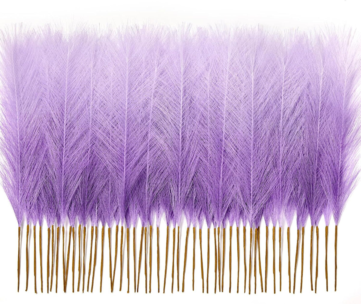 50PCS Brown&White Pampas Grass, 17in Fluffy Boho Feathers Decor