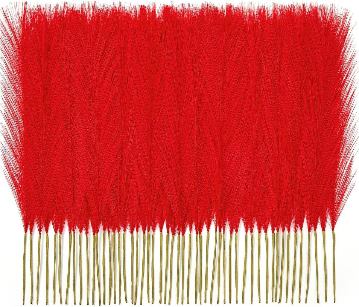 50PCS Brown&White Pampas Grass, 17in Fluffy Boho Feathers Decor