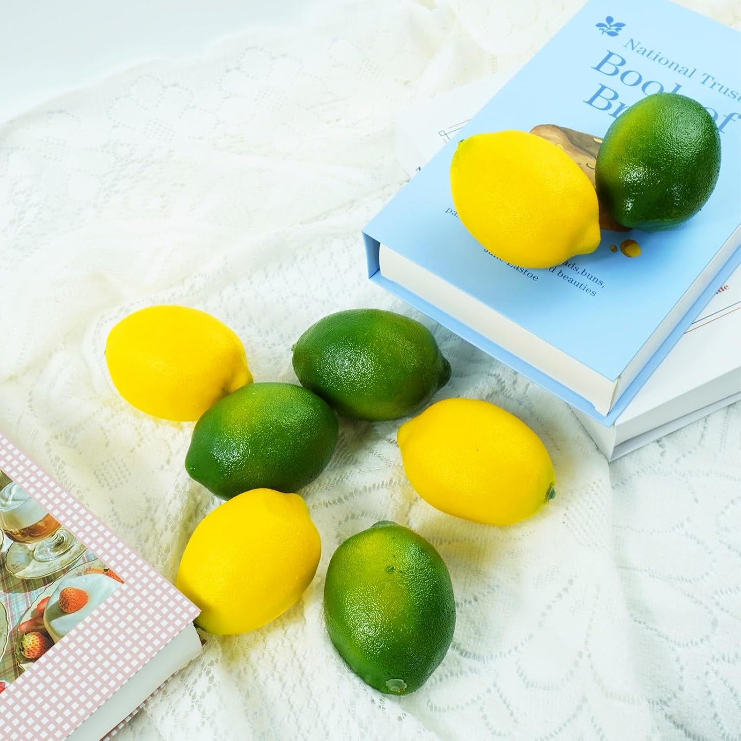 2Pcs Artificial Lemon Vines,Single Fake Lemon Vine is 78.7 Inches Long,Leaf 6.1 Inches,Faux Fruit Vine Garlands with Lemon for Room Door Wall Mantle Wedding Party Table Garden Decorations