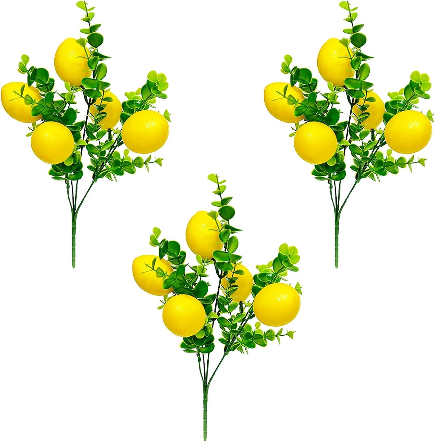2Pcs Artificial Lemon Vines,Single Fake Lemon Vine is 78.7 Inches Long,Leaf 6.1 Inches,Faux Fruit Vine Garlands with Lemon for Room Door Wall Mantle Wedding Party Table Garden Decorations
