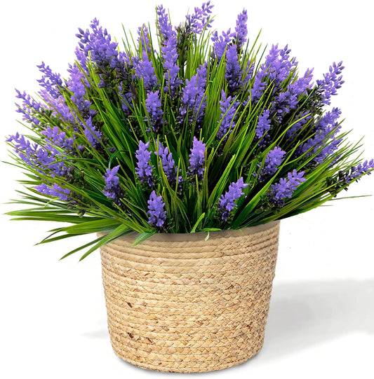 Artificial Plants Outdoor Fake Monkey Grass 12 Bundles Fake Outdoor Flowers