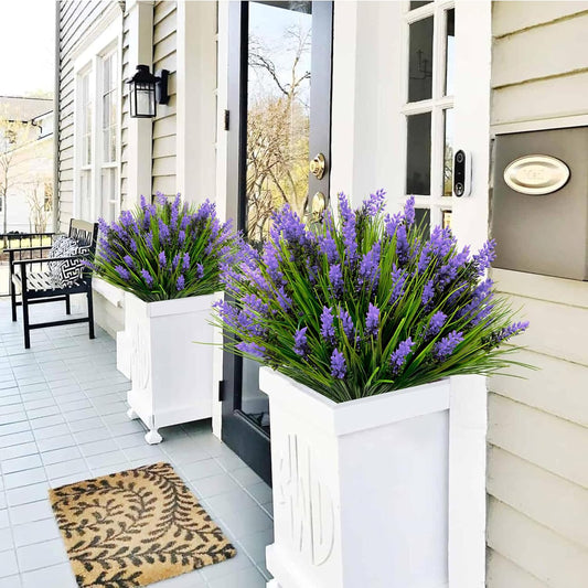 Artificial Plants Outdoor Fake Monkey Grass 12 Bundles Fake Outdoor Flowers