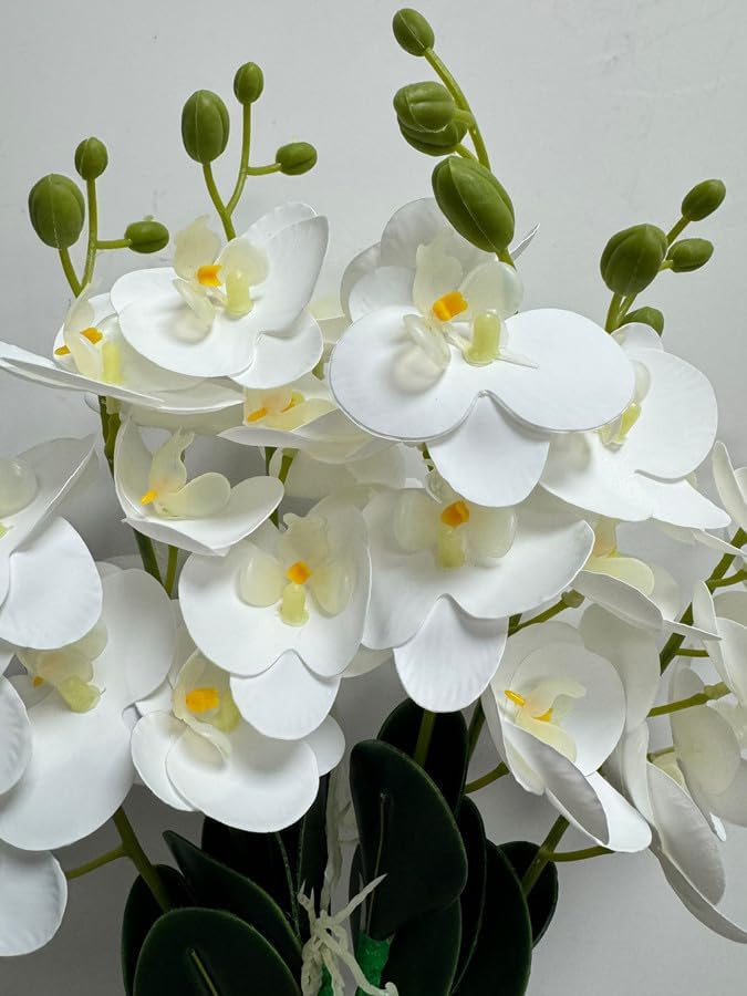 6 Branch Artificial Orchid Stems with Leaves,15” Real Touch Dancing Orchid Flower,Fake Plants Phalaenopsis for Wreaths Wedding Centerpiece Floral Arrangement Porch Summer Cemetery Decor (Rose Pink)