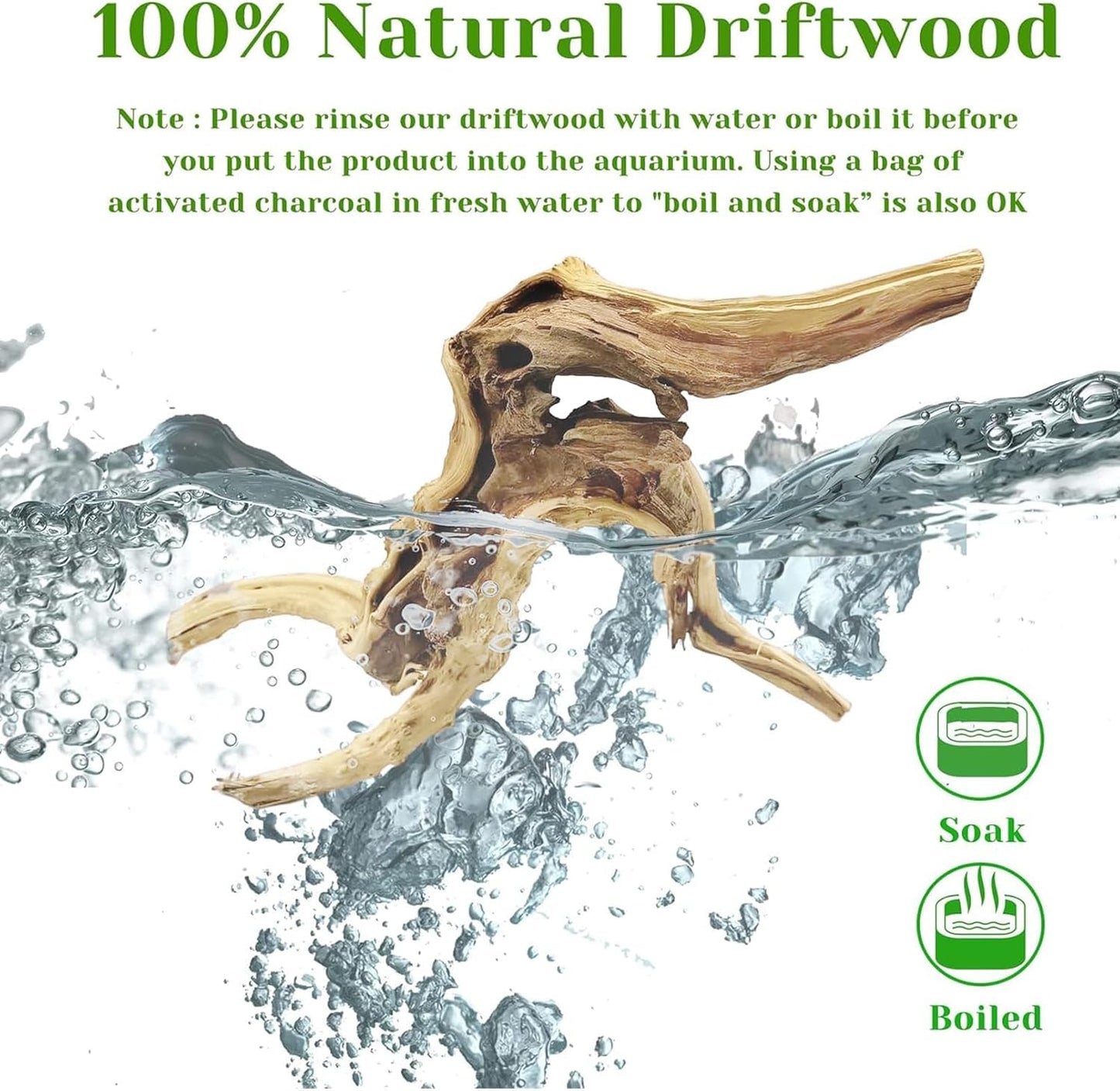 Natural Driftwood for Aquarium, 11-13 inch Reptile Branches Terrarium Wood Aquarium Trunk Driftwood Tree Fish Tank Log Decoration Pack of 2