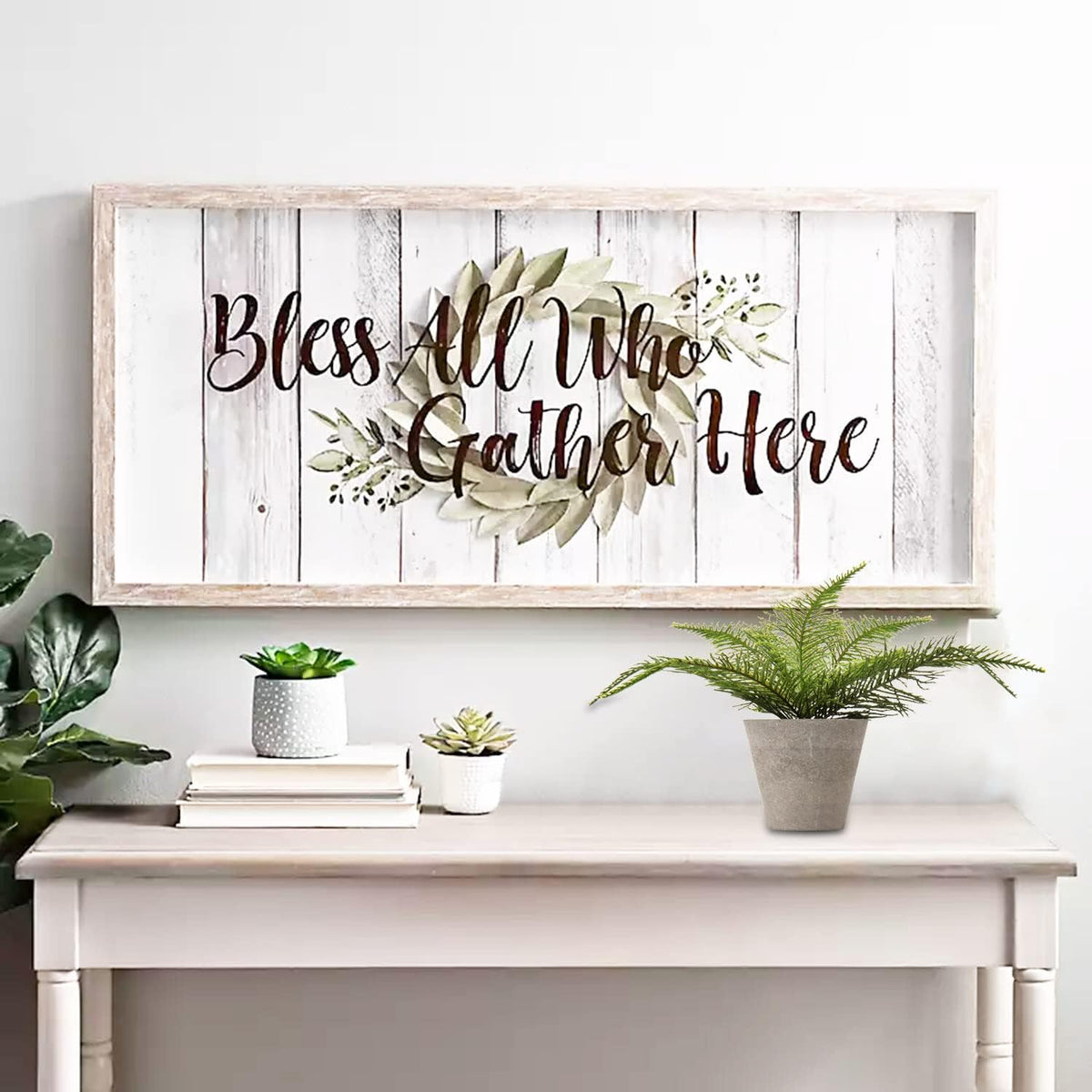 2PCS Fake Plants Potted Artificial Plants Greenery Faux Fern Eucalyptus Décor Plant for Indoor Home Office Bathroom Harmhouse Decoration