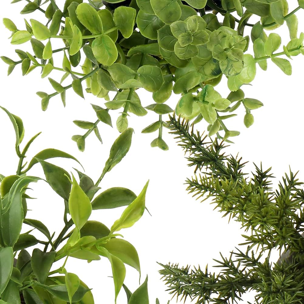 2PCS Fake Plants Potted Artificial Plants Greenery Faux Fern Eucalyptus Décor Plant for Indoor Home Office Bathroom Harmhouse Decoration