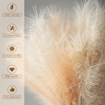 8 Pcs 38''/97cm Tall Faux Large Pampas Grass Decor, Mixed Beige | Artificial pompous pompas, fluffy fake plants, floor vase filler, or wedding kitchen home boho decorations