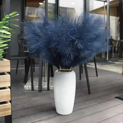 8 Pcs 38''/97cm Tall Faux Large Pampas Grass Decor, Mixed Beige | Artificial pompous pompas, fluffy fake plants, floor vase filler, or wedding kitchen home boho decorations